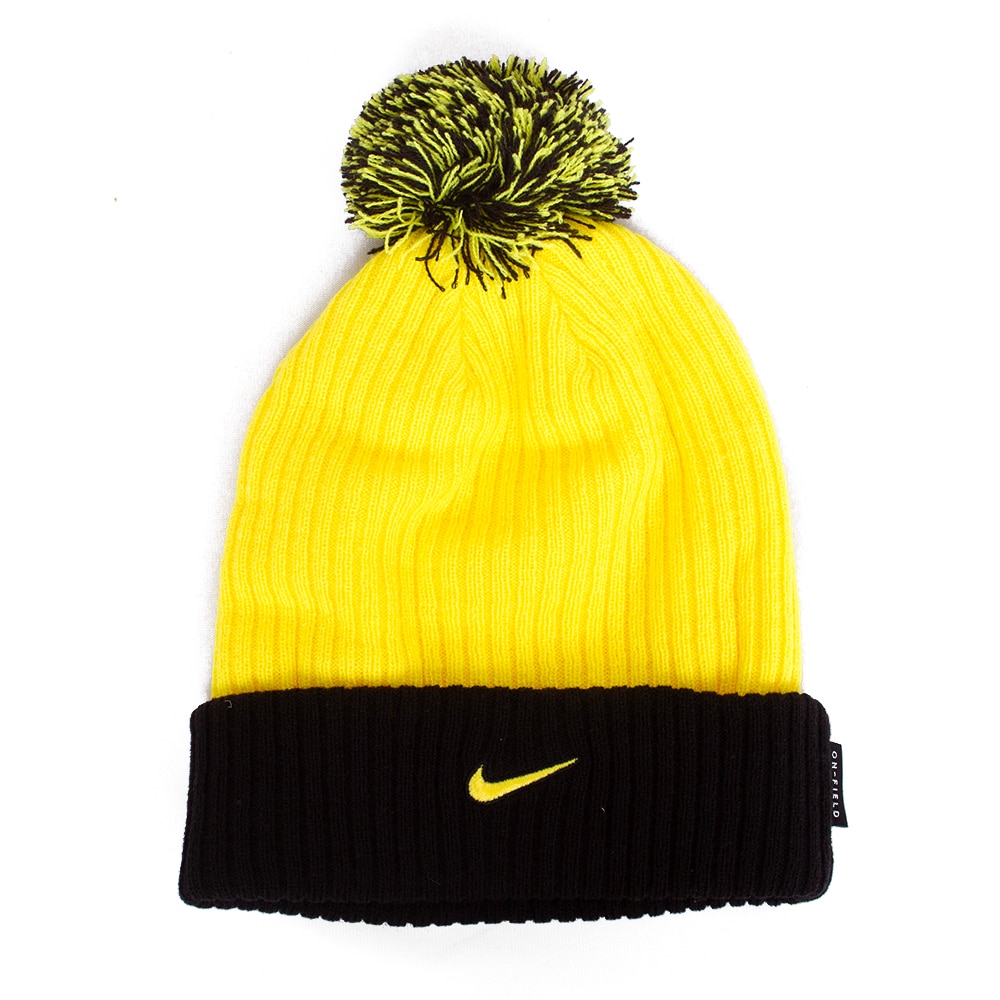 Classic Oregon O, Nike, Black, Beanie, Acrylic, Accessories, Unisex, Peak, Cuff & Pom, Hat, Ribbon, Flight and Fight, 812559